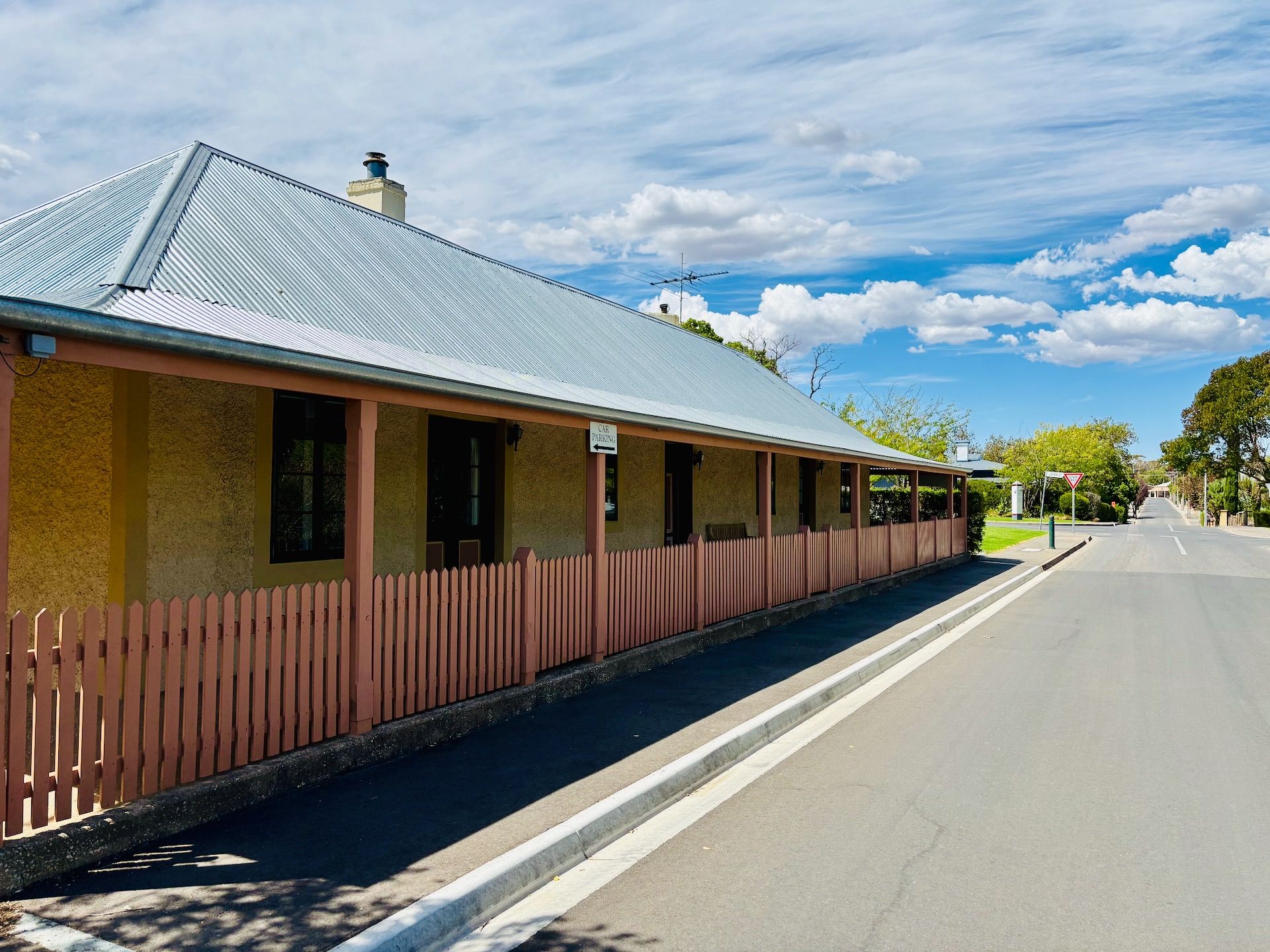An image of Goat Square House from the side.